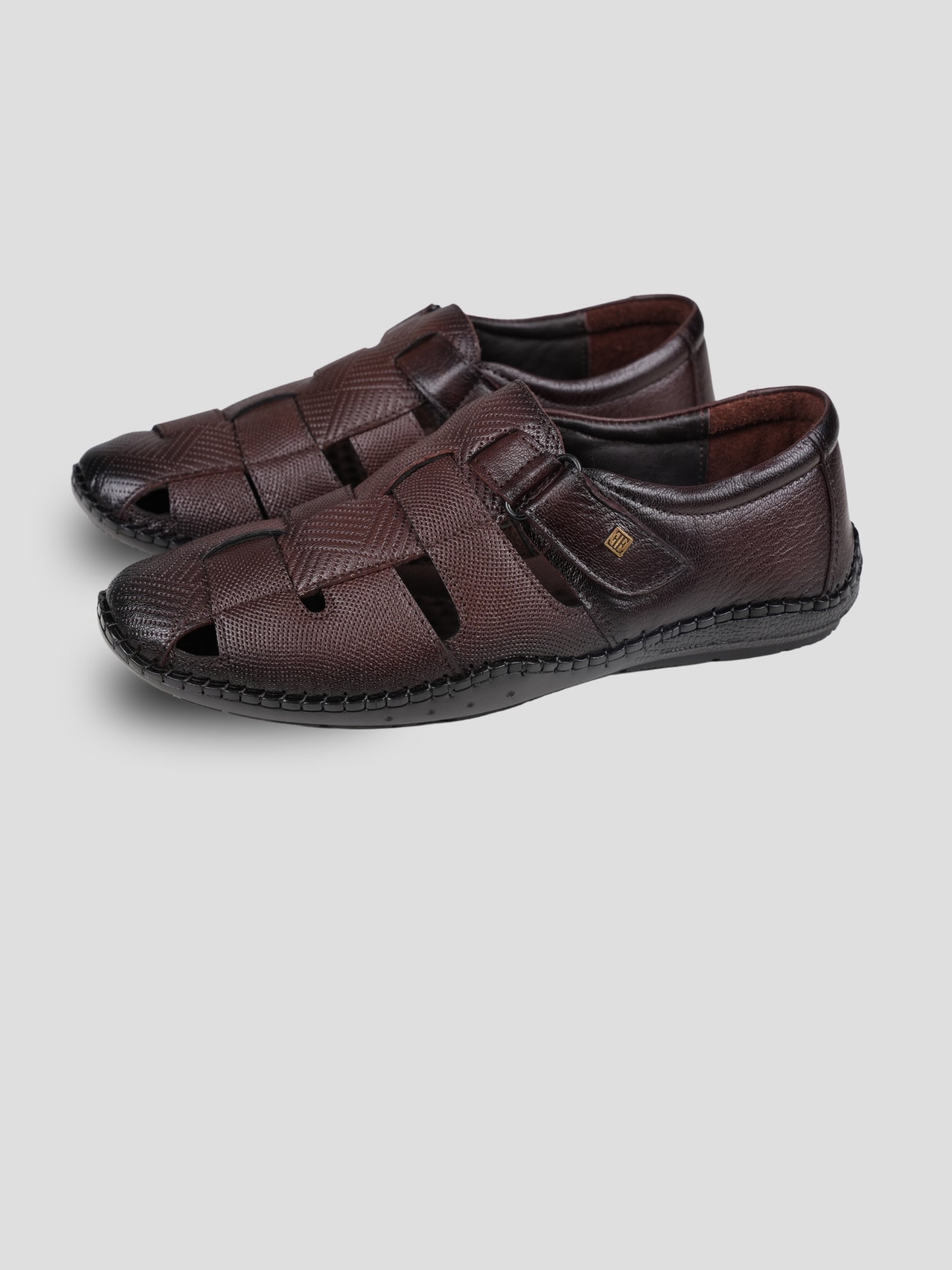 Ezok Men's Genuine Leather Sandals with Back Closure Adjustable, Comfortable & Durable Footwear for Summer